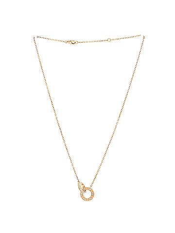 Cartier Love Interlocking Pave Necklace 18K Rose Gold and Diamonds (view 2)