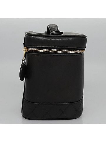 Chanel Vanity Black Leather Handbag (view 2)