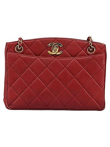 Chanel Matelassé Red Leather Shoulder Bag (view 1)