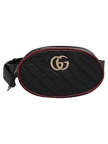 Gucci Marmont Black Leather Clutch Bag (view 1)