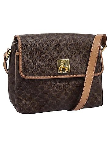 Céline Macadam Brown Canvas Shoulder Bag (view 1)