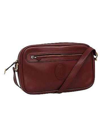 Cartier Must De  Burgundy Leather Shoulder Bag (view 1)