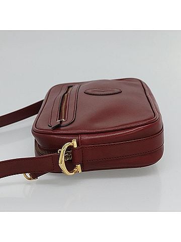 Cartier Must De  Burgundy Leather Shoulder Bag (view 2)