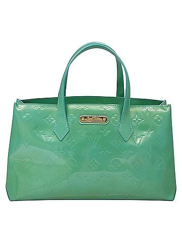 Louis Vuitton Wilshire Blue Patent Leather Handbag (view 1)