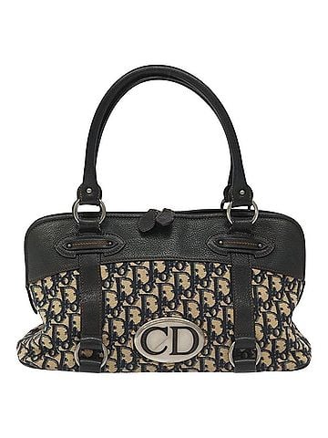 Dior Trotter Navy Canvas Handbag (view 1)