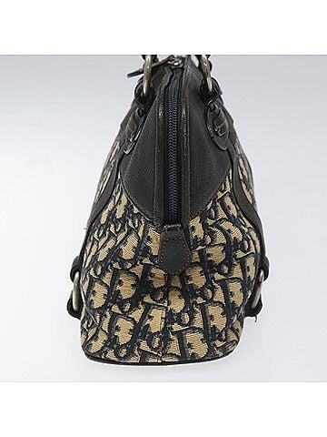 Dior Trotter Navy Canvas Handbag (view 2)