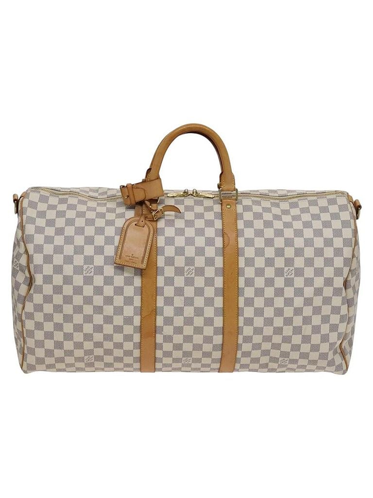 Louis Vuitton 100% Canvas Solid White Keepall Bandouliere 55 White Canvas Travel Bag One size - photo 1