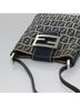 Fendi 100% Canvas Solid Blue Zucchino Navy Canvas Handbag One size - photo 5