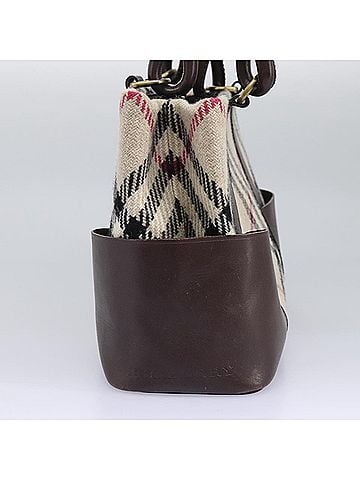 Burberry Nova Check Beige Wool Handbag (view 2)