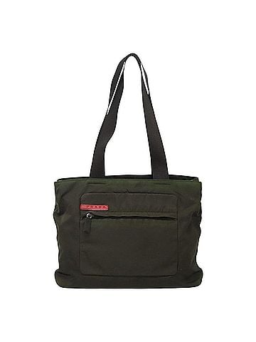 Prada Green Canvas Tote Bag (view 1)
