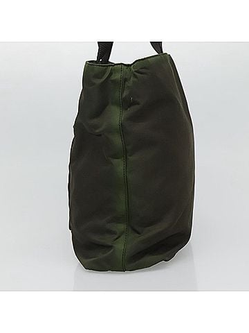 Prada Green Canvas Tote Bag (view 2)