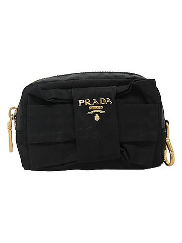 Prada Ribbon Black Synthetic Clutch Bag (view 1)
