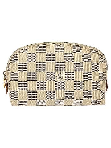 Louis Vuitton Cosmetic Pouch White Canvas Clutch Bag (view 1)