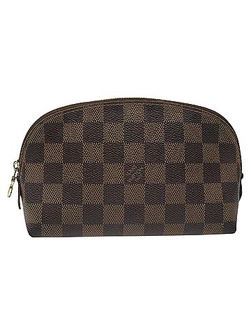 Louis Vuitton Cosmetic Pouch Brown Canvas Clutch Bag (view 1)