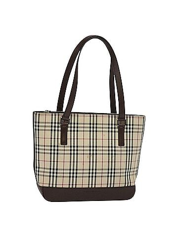 Burberry Nova Check Beige Canvas Shoulder Bag (view 1)
