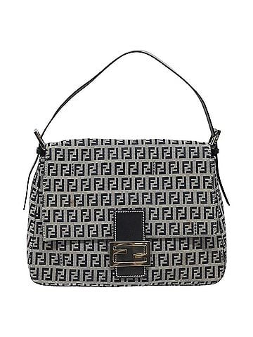 Fendi Mamma Baguette Navy Canvas Shoulder Bag (view 1)