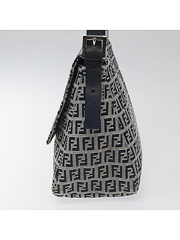 Fendi Mamma Baguette Navy Canvas Shoulder Bag (view 2)