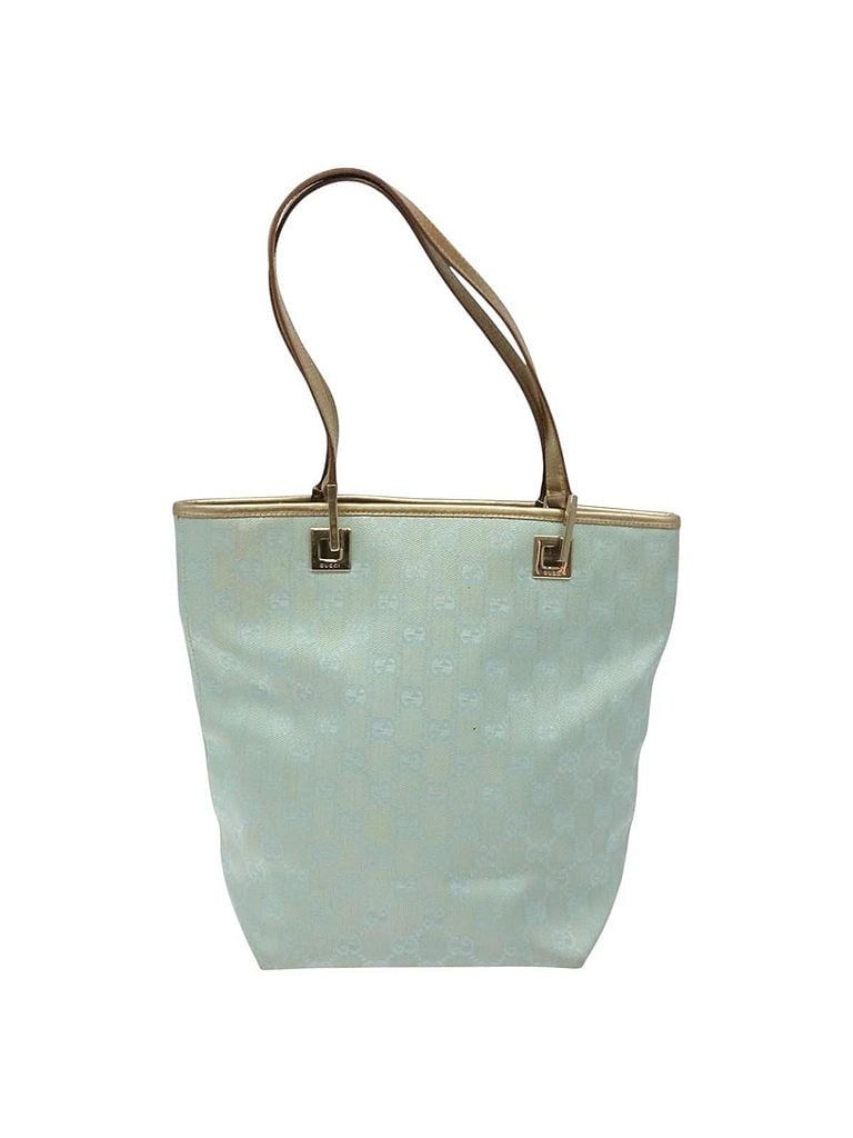 Gucci 100% Canvas Solid Blue Gg Canvas Blue Canvas Tote Bag One size - photo 1