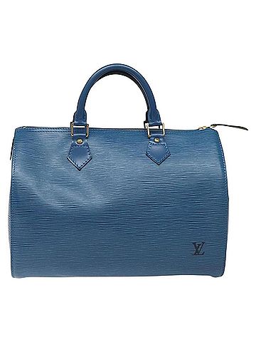 Louis Vuitton Speedy 30 Blue Leather Handbag (view 1)