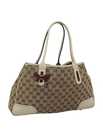 Gucci Princy Beige Canvas Tote Bag (view 1)