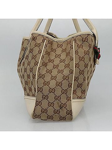 Gucci Princy Beige Canvas Tote Bag (view 2)