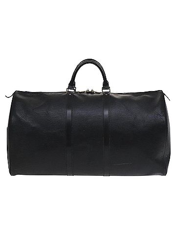 Louis Vuitton Keepall 60 Black Leather Travel Bag (view 1)
