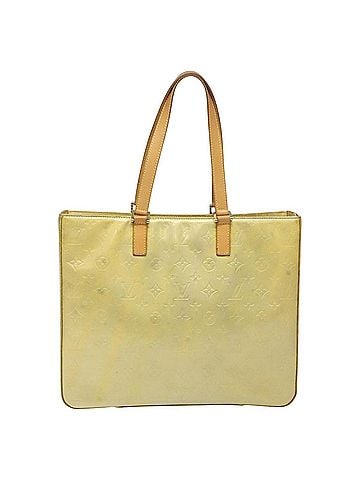 Louis Vuitton Columbus Green Patent Leather Tote Bag (view 1)