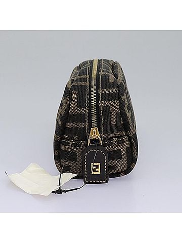 Fendi Zucca Brown Canvas Clutch Bag (view 2)