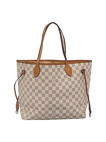 Louis Vuitton Neverfull Mm White Canvas Tote Bag (view 1)