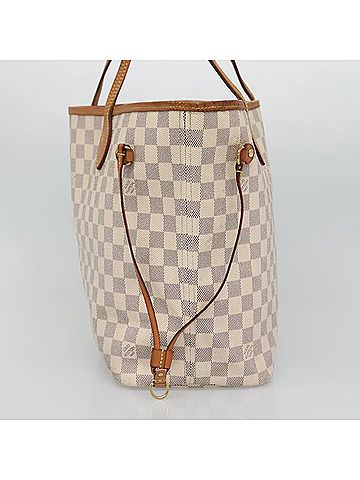 Louis Vuitton Neverfull Mm White Canvas Tote Bag (view 2)