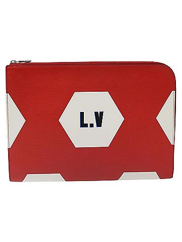 Louis Vuitton Pochette Red Leather Clutch Bag (view 1)