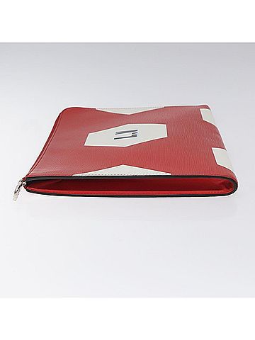 Louis Vuitton Pochette Red Leather Clutch Bag (view 2)