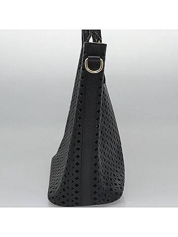 Prada Saffiano Black Leather Handbag (view 2)