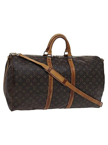 Louis Vuitton Keepall Bandouliere 55 Brown Canvas Travel Bag (view 1)