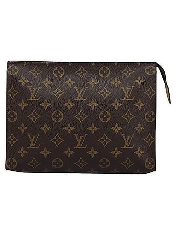 Louis Vuitton Poche Toilette Brown Canvas Clutch Bag (view 1)