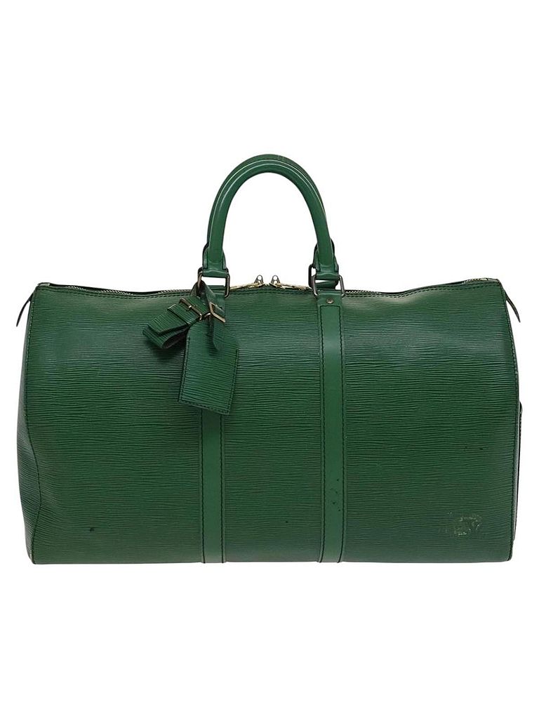 Louis Vuitton 100% Patent Leather Solid Green Keepall 45 Green Patent Leather Travel Bag One size - photo 1