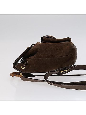 Gucci Bamboo Brown Suede Backpack Bag (view 2)