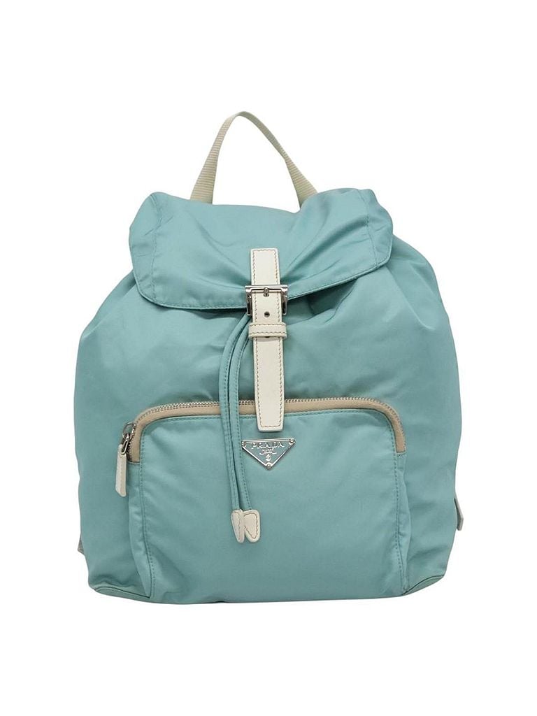 Prada 100% Canvas Solid Blue Re-Nylon Blue Canvas Backpack Bag One size - photo 1
