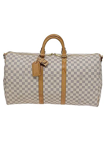 Louis Vuitton Keepall Bandouliere 55 White Canvas Travel Bag (view 1)