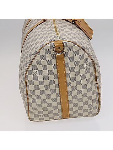 Louis Vuitton Keepall Bandouliere 55 White Canvas Travel Bag (view 2)
