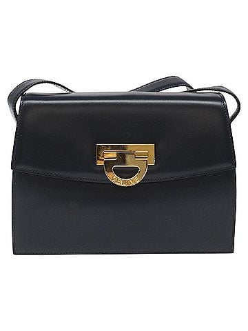 Céline Navy Leather Shoulder Bag (view 1)