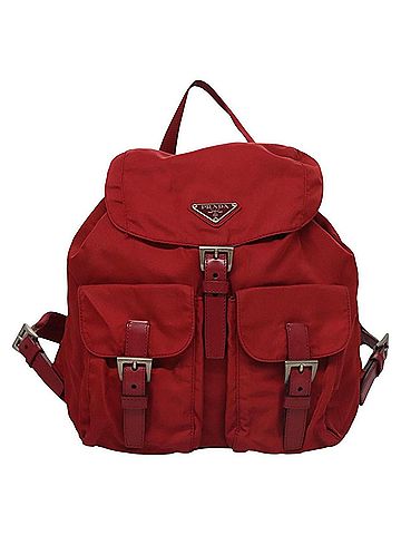 Prada Re-Nylon Red Synthetic Backpack Bag (view 1)