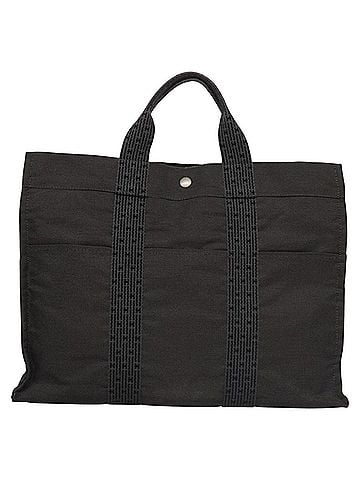 Hermès Herline Grey Canvas Tote Bag (view 1)