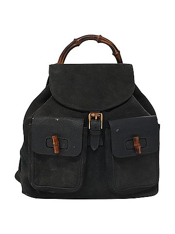 Gucci Bamboo Black Suede Backpack Bag (view 1)