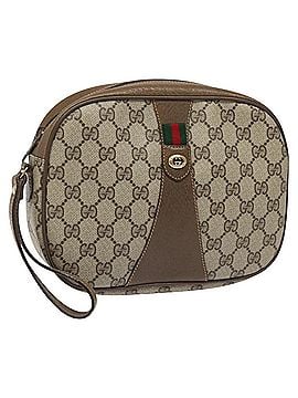 Gucci Ophidia Beige Canvas Clutch Bag (view 1)