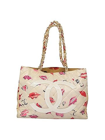 Chanel Red Vinyl Tote Bag (view 1)