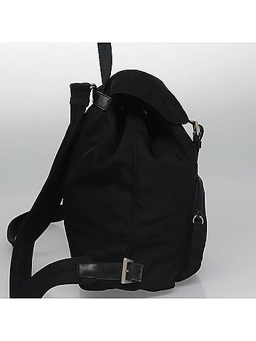 Prada Tessuto Black Synthetic Backpack Bag (view 2)