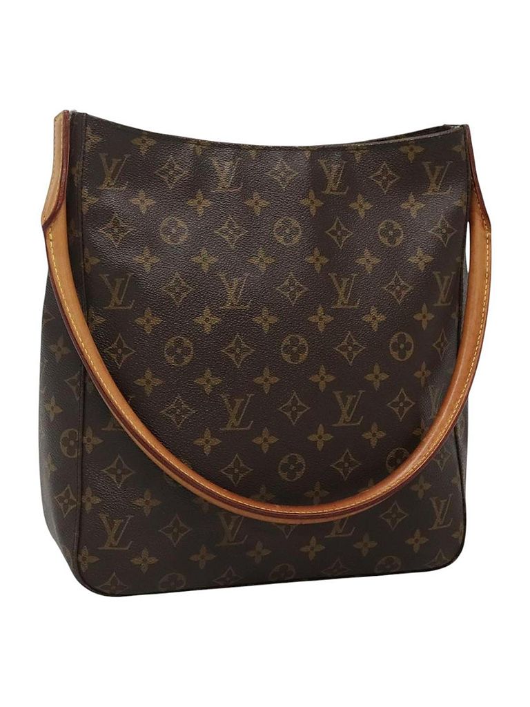 Louis Vuitton 100% Canvas Solid Brown Looping Gm Brown Canvas Shoulder Bag One size - photo 1
