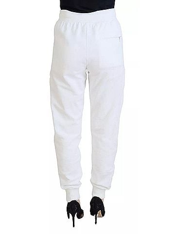 Dolce & Gabbana Basic White Cotton Women SweatWomen's Trouser Women's Pants (view 2)