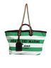 Dolce & Gabbana Basic 100% Canvas Solid Green White Green Stripes Canvas Gold Chain Tote Women's Bag One size - photo 1